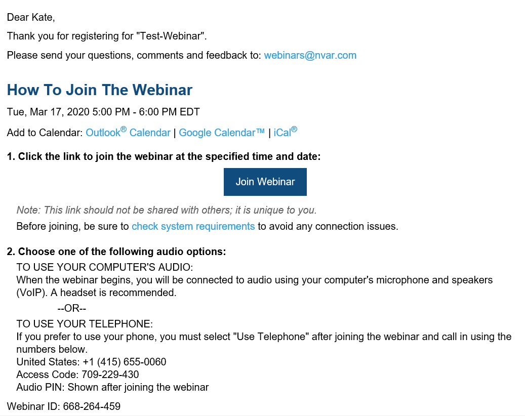 step 2-confirmation email step 2 - go to webinar