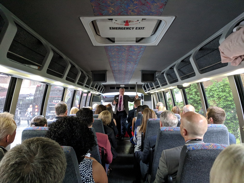 Bob Adamson on the bus